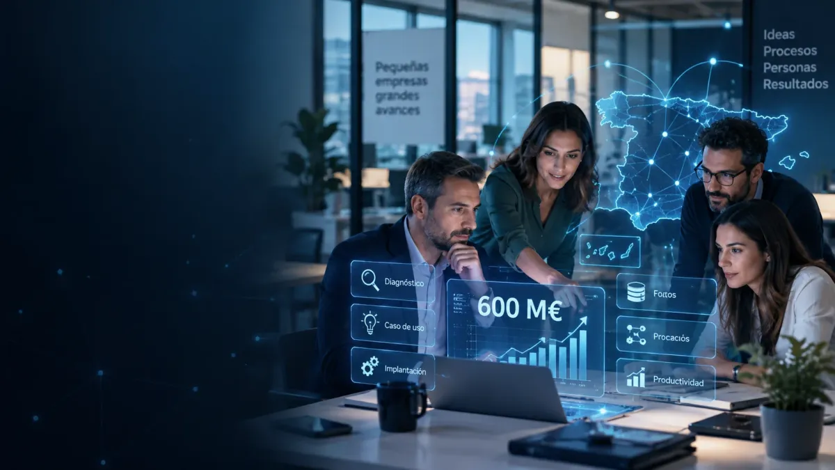Empresa preparando un proyecto de inteligencia artificial con procesos, datos e indicadores de productividad